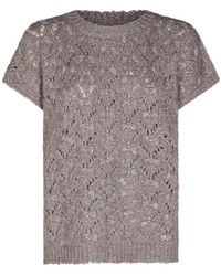 Fabiana Filippi - Open Knit Short Sleeve Sweater - Lyst