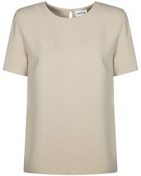 P.A.R.O.S.H. - Cady Crewneck Short Sleeved Blouse - Lyst