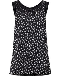 Posse - Danielle Floral-Print Lace-Trimmed Cotton Mini Dress - Lyst