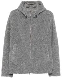 Herno - Hooded Bouclé-Effect Coat - Lyst