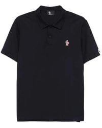 Moncler - Short-Sleeved Logo Patch Polo Shirt - Lyst
