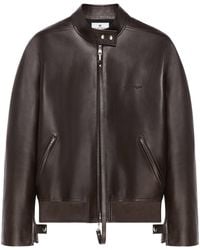 Courreges - Zip-Up Leather Jacket - Lyst