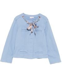 Liu Jo - Floral Chain Embellished Cropped Jacket - Lyst