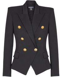 Balmain - Grain De Poudre 6-Buttons Fitted Jacket - Lyst