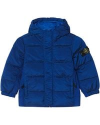 Stone Island - Junior Logo Patch Hooded Down Jacket - Lyst
