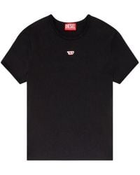 DIESEL - T-Uncutie-Long-D Embroidered D Patch T-Shirt - Lyst