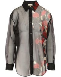 KHAITE - Floral Printed Long Sleeved Shirt - Lyst