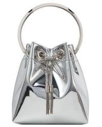 Jimmy Choo - Bon Bon Metallic Drawstring Mini Bucket Bag - Lyst
