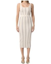 Elisabetta Franchi - Striped Knit Dress - Lyst