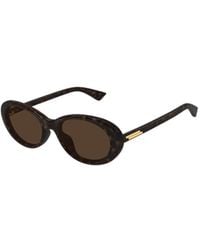Bottega Veneta - Eyewear Classic Oval Sunglasses - Lyst
