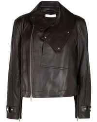 Co. - Long-Sleeve Leather Jacket With A Zipper - Lyst