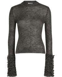 Alaïa - Ruffled Mohair-Blend Top - Lyst