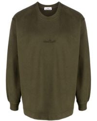 Stone Island - Logo-Embroidered Cotton Sweatshirt - Lyst