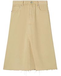 Tory Burch - Deconstructed Denim Midi Skirt - Lyst