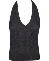 Ralph Lauren - Cable-Knit Open Back Top - Lyst