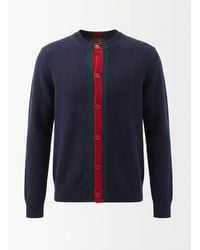 Gucci - Stripe Knit Detailed Cardigan - Lyst