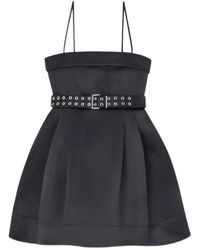 Ganni - Belted Bubble Mini Dress - Lyst