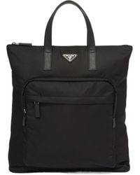 Prada - Re-Nylon Logo Plaque Backpack - Lyst