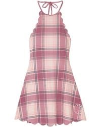 Marysia Swim - Scalloped Checked Seersucker Halterneck Tennis Dress - Lyst