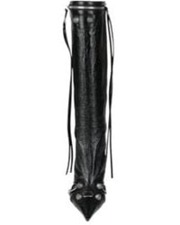 Balenciaga - Patent Leather Pointed-Toe High-Heel Ankle Boots - Lyst