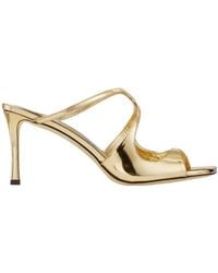 Jimmy Choo - Squared Toe Slip-On Sandals - Lyst