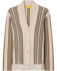 Guest In Residence - Striped Wool And Cashmere-Blend Cardigan - Lyst