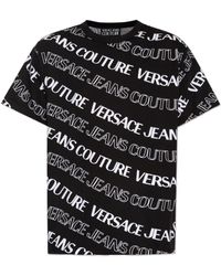 Versace Jeans Couture - Couture Allover Logo Printed Crewneck T-Shirt - Lyst