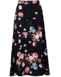 Erdem - Floral Crepe Midi Skirt - Lyst