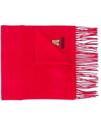 Moschino - Logo-Embroidered Fringed Scarf - Lyst