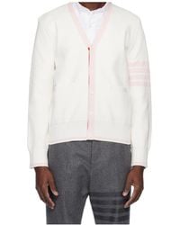 Thom Browne - Bar Striped Long Sleeved Cardigan - Lyst