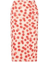 Stella McCartney - Printed Mesh Midi Skirt - Lyst