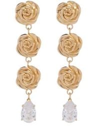 Magda Butrym - Crystal-Embellished-Plated Drop Earrings - Lyst