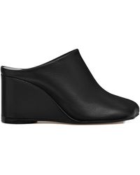 MM6 by Maison Margiela - Asymmetric Toe Wedge Mules - Lyst
