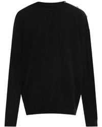 Balmain - Button-Shoulder Knitted Sweater - Lyst