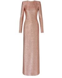 Oscar de la Renta - Round Neck Long-Sleeved Dress - Lyst