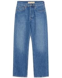 Valentino - Logo Patch Straight Leg Jeans - Lyst