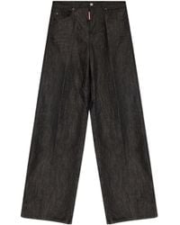 DSquared² - Logo-Patch Wide-Leg Traveller Jeans - Lyst