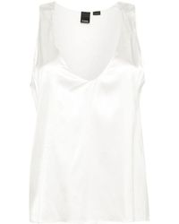 Pinko - Sleeveless Stretch Satin Top - Lyst