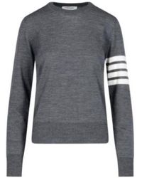 Thom Browne - 4-Bar Ribbed Crewneck Jumper - Lyst