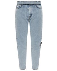 Off-White c/o Virgil Abloh - Bleached-Effect Slim-Fit Jeans - Lyst
