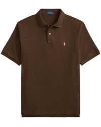 Polo Ralph Lauren - Mesh-Knit Embroidered-Logo Polo Shirt - Lyst