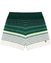 CASABLANCA - Bouclé Stripe Knit Shorts - Lyst