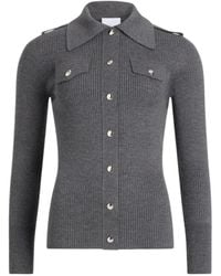 Patou - Ribbed Collared Cardigan - Lyst