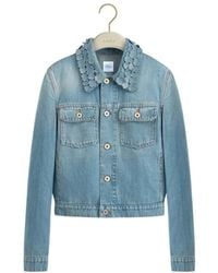 Dior - Iviera Cropped Jacket With Embroidered Collar - Lyst