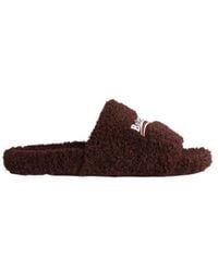 Balenciaga - Furry Slide Sandals - Lyst