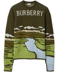 Burberry - Landscape Wool Blend Sweater - Lyst