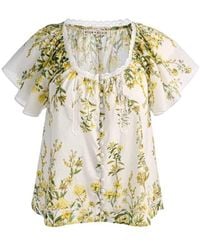 Alice + Olivia - Alice Olivia Odette Flutter Sleeved Top - Lyst