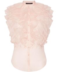 Max Mara - Silk Ruffled Blouse - Lyst