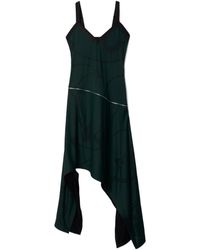 Burberry - Shield Hardware Asymmetric Midi Dress - Lyst