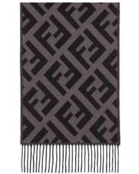 Fendi - Ff Jacquard Fringed Scarf - Lyst